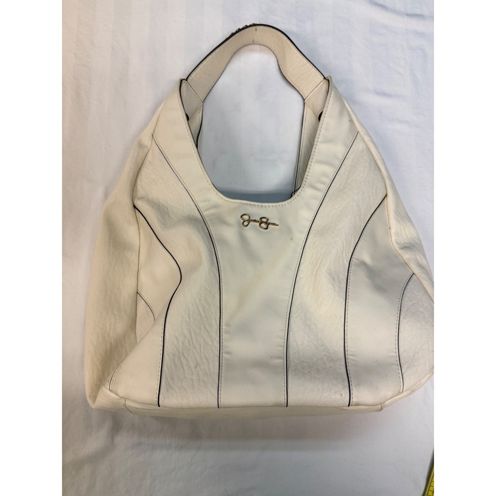 Jessica Simpson Hobo Bag Y2K Slouchy Off White Gold Chain Strap Shoulder Bag